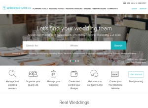 How weddingwire.ca looks like on a tablet such as an iPad.