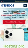 How wedos.cz looks like on a mobile device such as an iPhone.