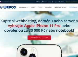 How wedos.cz looks like on a tablet such as an iPad.