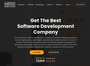 How wedowebapps.com looks like on a tablet such as an iPad.