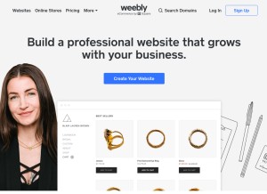 How weebly.com looks like on a tablet such as an iPad.