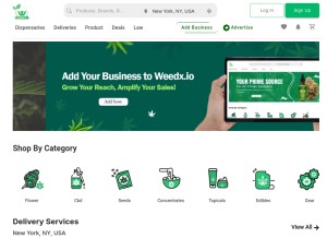 How weedx.io looks like on a tablet such as an iPad.