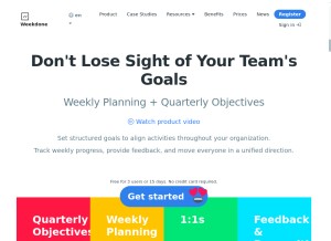 How weekdone.com looks like on a tablet such as an iPad.