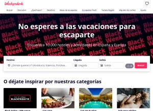 How weekendesk.es looks like on a tablet such as an iPad.