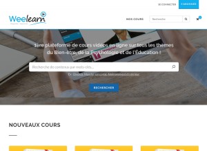 How weelearn.com looks like on a tablet such as an iPad.