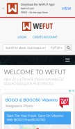 How wefut.com looks like on a mobile device such as an iPhone.
