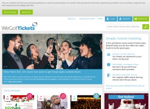 How wegottickets.com looks like on a tablet such as an iPad.