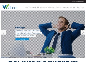 How wehaa.net looks like on a tablet such as an iPad.