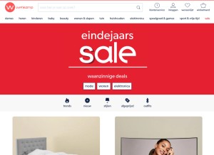 How wehkamp.nl looks like on a tablet such as an iPad.