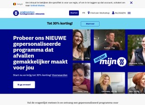 How weightwatchers.be looks like on a tablet such as an iPad.