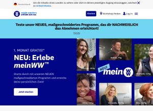 How weightwatchers.de looks like on a tablet such as an iPad.