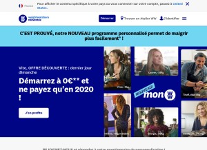How weightwatchers.fr looks like on a tablet such as an iPad.