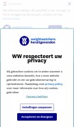 How weightwatchers.nl looks like on a mobile device such as an iPhone.