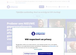 How weightwatchers.nl looks like on a tablet such as an iPad.