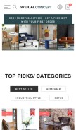 How weilaiconcept.com looks like on a mobile device such as an iPhone.