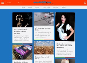 How weirdlyodd.com looks like on a tablet such as an iPad.