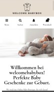 How welcomebabybox.ch looks like on a mobile device such as an iPhone.