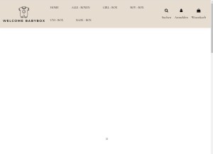 How welcomebabybox.ch looks like on a tablet such as an iPad.