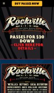 How welcometorockvillefestival.com looks like on a mobile device such as an iPhone.