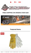How weldingoutfitter.com looks like on a mobile device such as an iPhone.