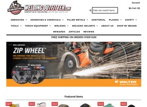 How weldingoutfitter.com looks like on a tablet such as an iPad.