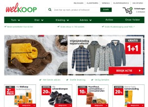 How welkoop.nl looks like on a tablet such as an iPad.