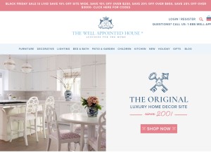 How wellappointedhouse.com looks like on a tablet such as an iPad.