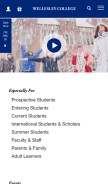 How wellesley.edu looks like on a mobile device such as an iPhone.
