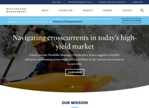 How wellington.com looks like on a tablet such as an iPad.