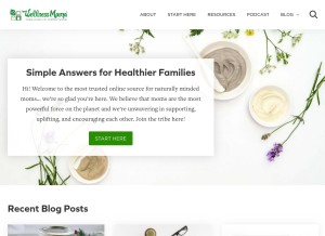 How wellnessmama.com looks like on a tablet such as an iPad.