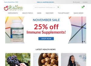 How wellnessresources.com looks like on a tablet such as an iPad.
