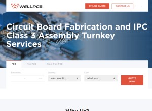 How wellpcb.com looks like on a tablet such as an iPad.