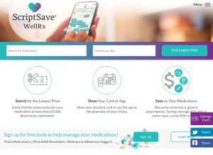 How wellrx.com looks like on a tablet such as an iPad.