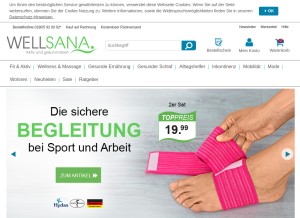 How wellsana.de looks like on a tablet such as an iPad.