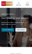 How wellsfargoadvisors.com looks like on a mobile device such as an iPhone.