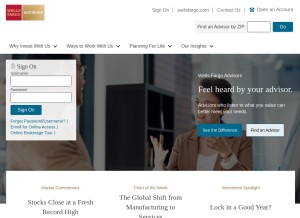 How wellsfargoadvisors.com looks like on a tablet such as an iPad.