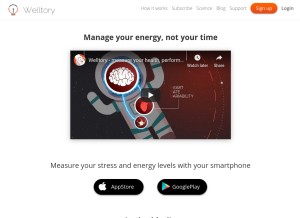 How welltory.com looks like on a tablet such as an iPad.