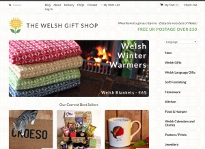 How welshgiftshop.com looks like on a tablet such as an iPad.