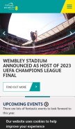 How wembleystadium.com looks like on a mobile device such as an iPhone.