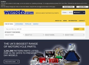 How wemoto.com looks like on a tablet such as an iPad.