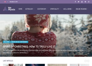 How wemystic.com looks like on a tablet such as an iPad.