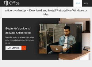 How weofficecomsetup.com looks like on a tablet such as an iPad.