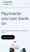 How wepayapi.com looks like on a mobile device such as an iPhone.