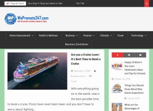 How wepromote247.com looks like on a tablet such as an iPad.