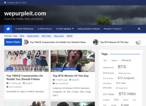 How wepurpleit.com looks like on a tablet such as an iPad.
