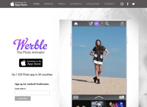 How werbleapp.com looks like on a tablet such as an iPad.