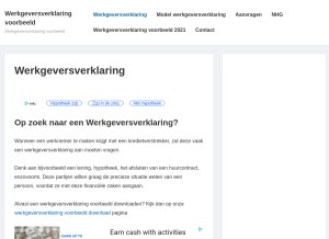 How werkgeversverklaringvoorbeeld.nl looks like on a tablet such as an iPad.