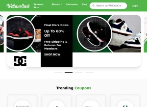How wesavecart.com looks like on a tablet such as an iPad.