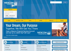 How wescom.org looks like on a tablet such as an iPad.