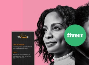 How wesendit.com looks like on a tablet such as an iPad.